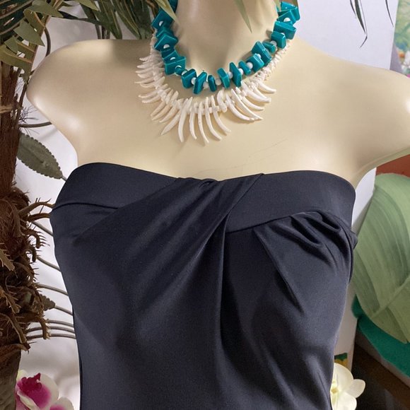 Blue Sky Strapless Bandeau 1 Pc Swimsuit - Picture 3 of 5